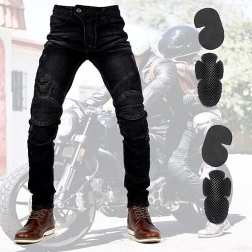 Men riding moto jeans Motorcycle riding anti-fall pants women Slim fit Motorcycle autobike Pants with knee pads Hi-02