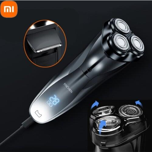 Xiaomi BlackStone 3 3D Electric Shaver Razor IPX7 Waterproof Replaceable Cutter Head Beard Hair Trimmer with LCD Display