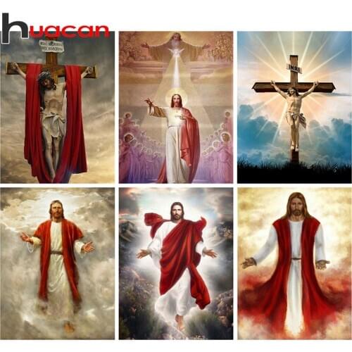 Huacan 5D Diamond Embroidery Sale Crucifix Art Kits Diamond Painting New Jesus Pictures Of Rhinestones New Arrival