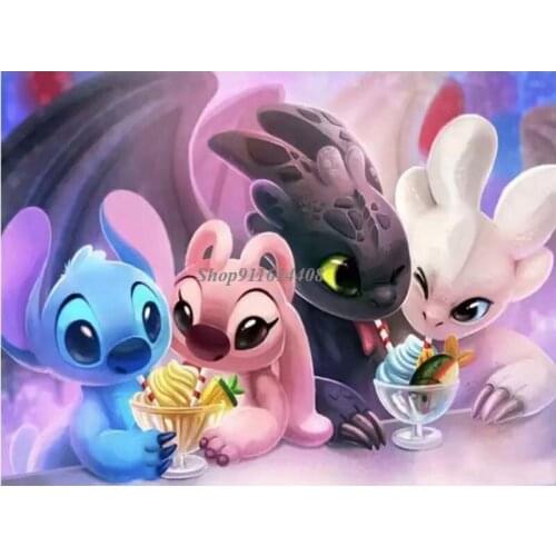 Canvas Paintings Disney Anime Cartoon Interstellar Baby Lilo & Stitch Poster Prints Wall Art Picture Kids Home Living Room Decor