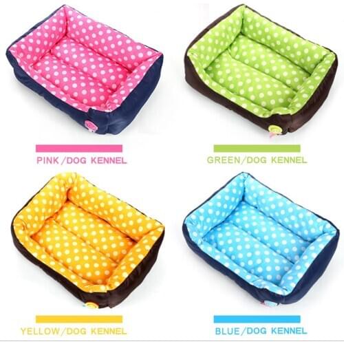 2020 New Dog Bed All Seasons Small Medium Size Extra Pet Dog Bed House Sofa Kennel Pet Dog Cat Warm Bed Soft Dots Fleece S M L