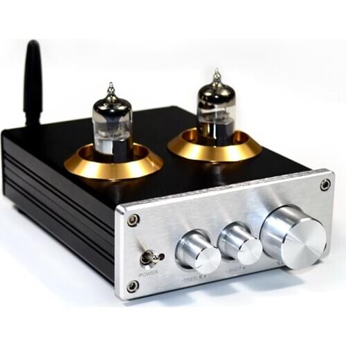 KLW Low Current Noise High Signal-to-Noise Ratio 6J5 Tube Tone Preamp Bluetooth 5.0 APTX Power Amplifier
