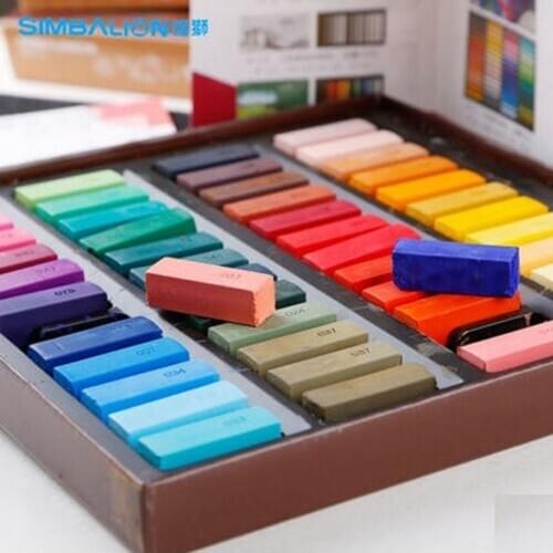 SIMBALION 24/ 48 colors soft pastel multicolour chalk stick hsp short drawing brush art supplies stationery