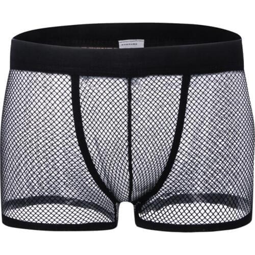 MenS Underwear Man Boxer Summer Ice Silk Breathable Sexy Youth Boxer Ventilate Shorts Four Shorts