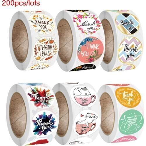 200pcs THANK YOU Stickers Stationery Letter Stickers For Wedding Decoration Customized Gift Packing Cute Stickers Women Gift