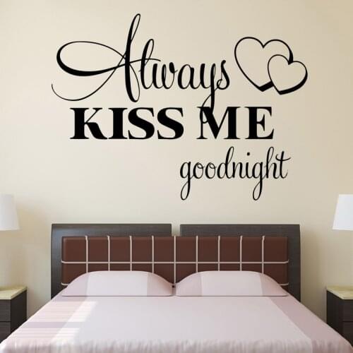 Always kiss me wall sticker for Bedroom wall art decor home decoration detachable vinyl wall sticker decor PW31