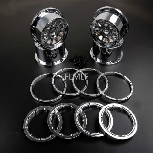 New Plastic Chrome Wheel Hub Beadlock And Screw Set (Gen.3) Fit for 1/5 HPI ROVAN ROFUN KM GTB TS BAJA 5B SS