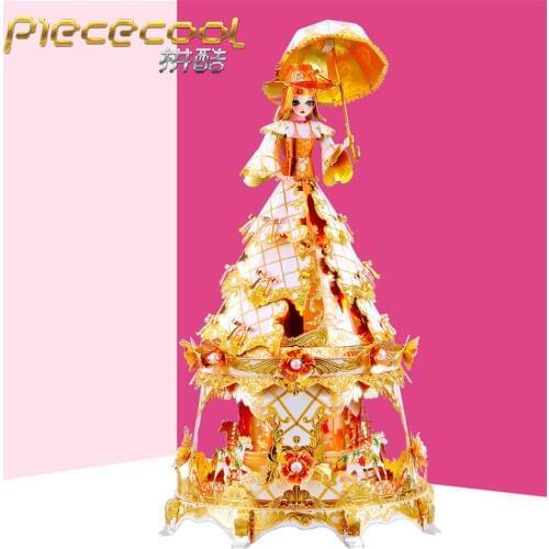 New Piececool 3D Metal Puzzle Princess model Music box DIY Laser Cut Puzzles Jigsaw Model Educational Toys For Adult Children