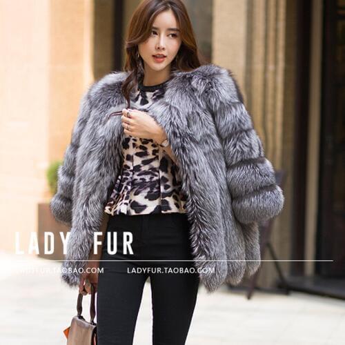 2017 Autumn Winter coat warm New Silver Fox Fur coat outerwear womens fashion imitation fur coat plus sizeS-4XL