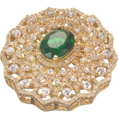 Top Quality Copper Metal AAA Cubic Zirconia Rhinestone Crystal Big Pendants For DIY Long Pearl Necklace Jewelry Making Findings