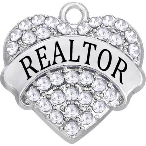 Material Alloy Diy White Stone Realtor Name Charms For Jewelry Making