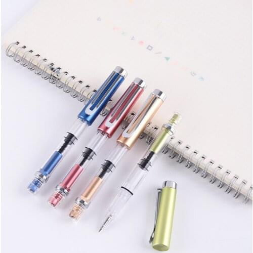 Multicolor Transparent Super Large Capacity Plastic Piston Pen For Business Writing Office School Supplies Stationery Gifts