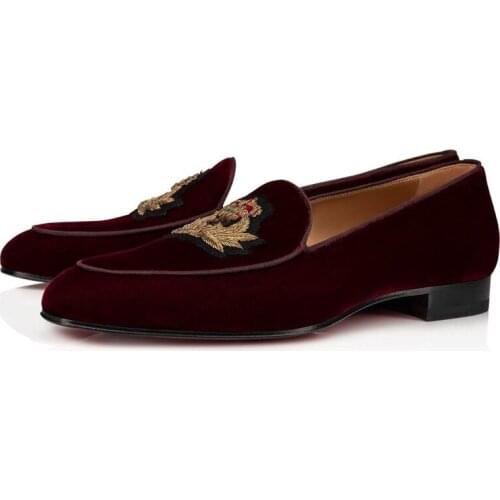 SHOOEGLE Fashion Men Hand-embroidered Casual Shoes Luxury Embroidery Party and Wedding Smoking Shoes Size 38-47