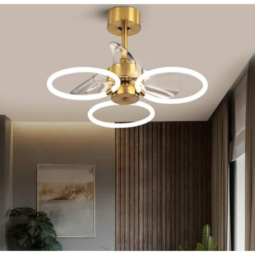 Light luxury modern minimalist invisible ceiling fan lamp with electric fan lamp dining room living room bedroom fan chandeliers