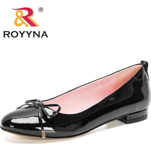 ROYYNA 2021 New Designers Flat Shoes All-match Comfortable Pumps Women Bowknot Casual Shoes Adult Office Work Footwear Feminimo