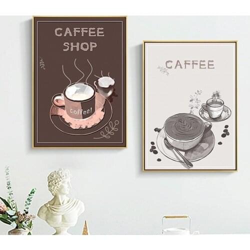 Vintage Coffee Poster and Prints Canvas Painting Nordic Pictures for Cafe Shop Poster Wall Art Decoration Kitchen Home Unframed