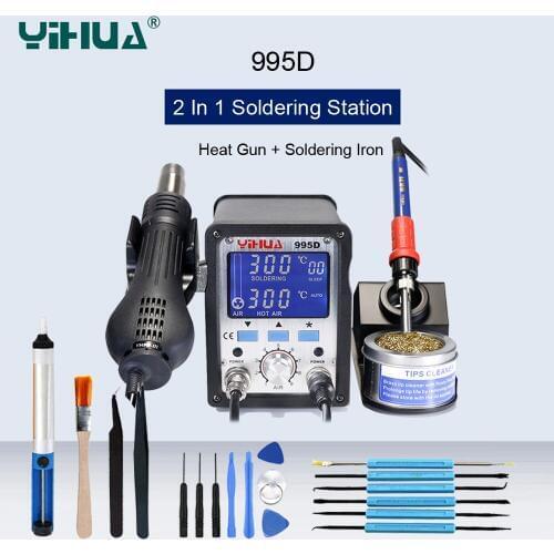 YIHUA 995D Heat Gun Soldering Station Electric Soldering Iron Hot Air Gun Desoldering Station BGA SMD Repair Rework Station Tool