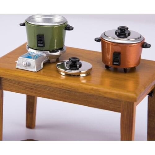 Funny Mini Furniture Rice Cooker Model Ornaments Miniature Simulation Rice Pot Home Decoration Baby Toys Accessories Gifts