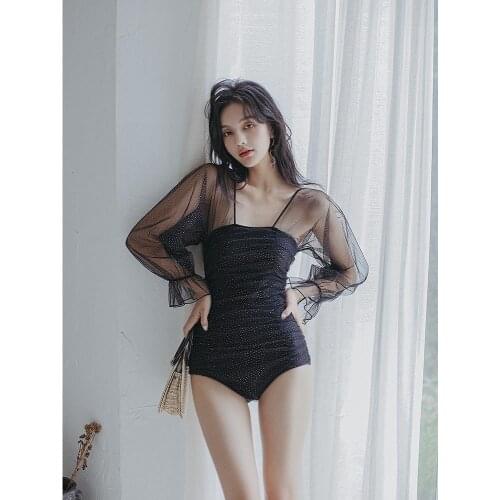 Swimsuit Female Online Influencer Ins Flab Hiding 2021 New Belly Covering Korean Hot Spring Winter Sexy Fashion