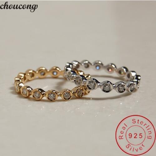 Choucong Eternity Wedding Band Ring 100% Real 925 sterling Silver AAAAA cz Engagement Rings For Women Fine Finger Jewelry