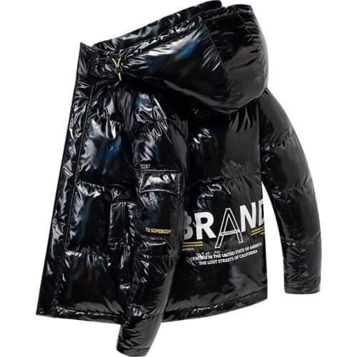 BALDAUREN Winter New Thick Jacket Mens Fashion Down Cotton Jacket Bright Face With Hood Korean Version Of All-Match