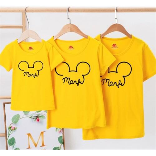 10 Colors 100% Cotton High Quality Family Matching Clothes Short Sleeve Summer Fashion Kids Children Tee Shirt Unisex Adult Tops