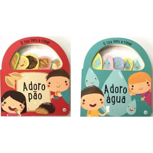 2 Books Parent Child Kids Toddler Trottie Portuguese Book Early Education Cute Picture Knowledge Learning Cardboard Libros Age 1