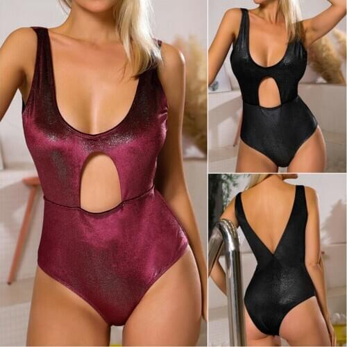2019 New Style Fashion Hot Beachwear Solid Bathing Suit One-Piece Swimsuit Solid Push Up Bikini Bandage Swimwear