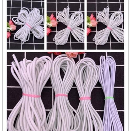 5 Yards/lot 1.5 2.0 2.5 3.0mm White Hight-Elastic Bands Spool Sewing Band Round Elastic Cord Diy Handmade Sewing Materials