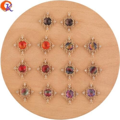 Cordial Design 30Pcs 23*27MM Jewelry Accessories/DIY Making/Hand Made/Round Shape/Crystal Charms/Connectors/Earring Findings
