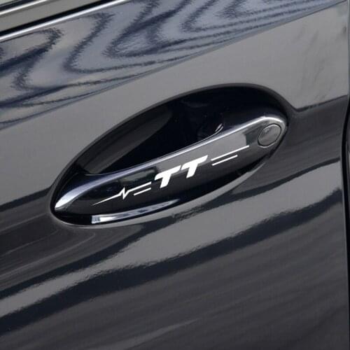 Car Styling Creative Car Door Handle Decals Dual Color Design Stickers Vinyls Decals for Audi TT RS5 A4 B5 B6 B7 B8 A3 8P 8V 8L