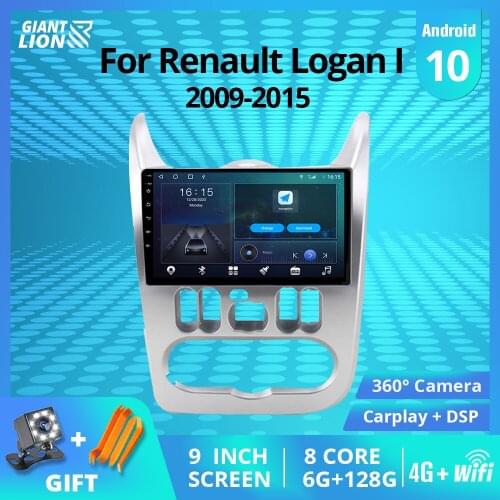 2DIN Android 10 Car Radio For Renault Logan I 2009-2015 Stereo Receiver GPS Navigation Auto Radio DSP Car Audio NO 2DIN DVD IGO