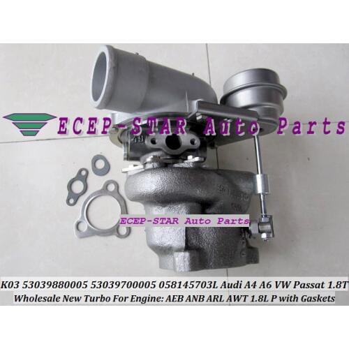 Free Ship K03 005 53039880005 53039700005 Turbo Turbocharger For AUDI A4 B5 A6 C5 For Volkswagen VW Passat 1.8T 96- 1.8L AEB ARL