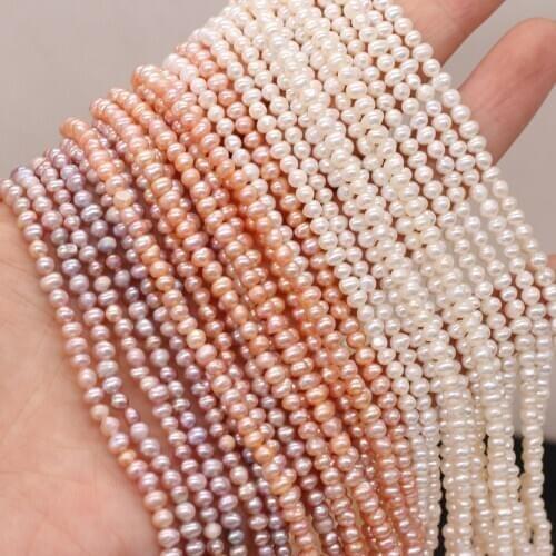 Natural Freshwater Pearl Beads Potato Shape Loose Beads For jewelry making DIY necklace and bracelet accessories Size 3-3.5mm