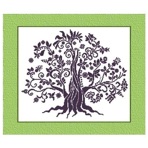 Love tree cross stitch package simple 18ct 14ct 11ct white fabric cotton silk thread embroidery DIY handmade needlework