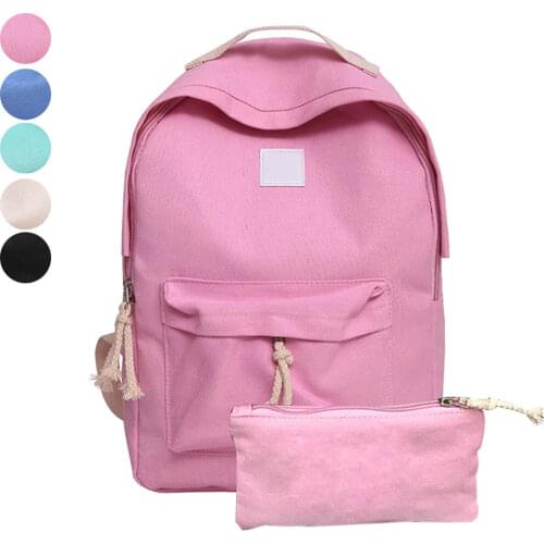 Fashion Women Teenager Girls School Bags Rucksack Backpack Canvas Cute Backpack Set Children Kids New