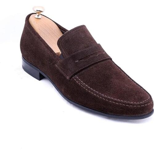 Brown Suede Loafer Shoes Wessi