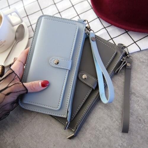 Wallet Woman Simple Zipper Coin Purses Clutch PU Leather Lady Purse Phone Pocket Card Holder Girls Carteras