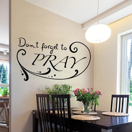 Beauty don't forget to pray Cartoon Wall Decals Pvc Mural Art Diy Poster Living Room Children Room Wall Decoration Murals