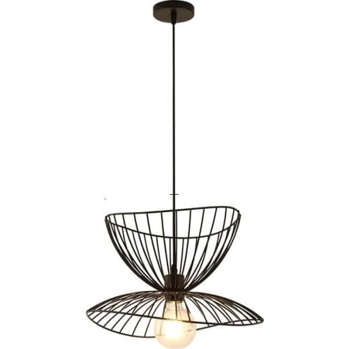 Nordic Creative Countryside Rural Style LED Iron Cage Chandelier Modern Fashion Design Chandelier for Dining Room Living Room