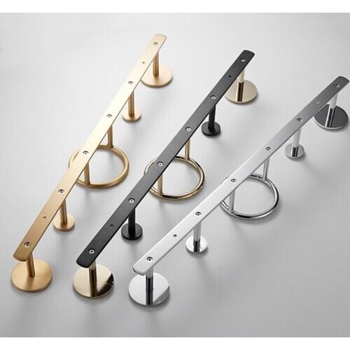 LIUYUE Coat Hooks Chrome Brass Wall Mounted - 5 Tri Hooks Metal Coat Rack Bathroom Entryway Rail for Hat Towel Purse Robes Hooks