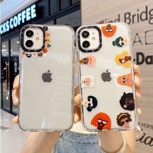 Fashion Modern Girl Monster Soft Clear Cases for iphone 12 Pro Max Mini 11 X XS XR XSMAX 7 8 PLUS Transparent Cover 12 Promax