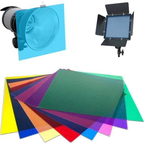 Universal 12"/30CM 8 Colors Set Pack of Gel Sheet Transparent Color Correction Light Gel Filter for Photo Studio Accessories