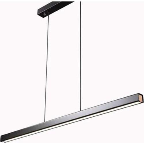 Post modern Simple LED Pendant lights Nordic Dining room Office Creative Black white Aluminum Droplight Rectangle LED Lighting