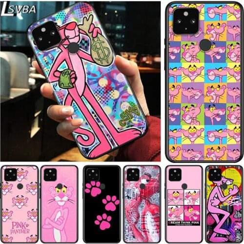 Pink Panther Shockproof Cover for Google Pixel 5 4 5A 4A XL 5G Black Phone Case Shell Soft Fundas Coque Capa