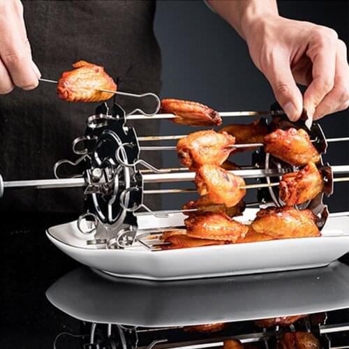 Skewers for Barbecue Stainless Steel Skewers Shish Kebab BBQ Camping Flat Forks Party Barbecue Tool Resistant Grill Sheet Liner