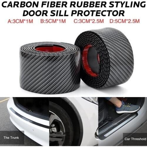 Car Stickers Carbon Fiber Rubber Styling Door Sill Protector Goods For Hyundai Solaris elantra Sonata i30 Elantra Accent ix35