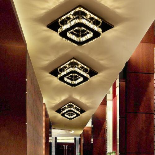 Led Ceiling Lamps Square Led Crystal 20 cm Ceiling Lamps Corridor Lights Modern Entrance Hall Embedded Porch Ceiling Light CA016