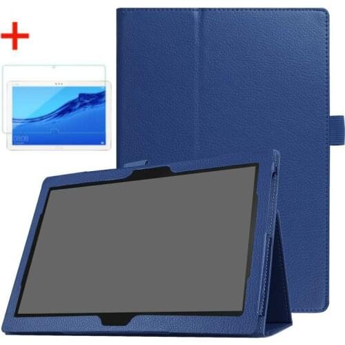 Slim Folding Stand Flip Case and Glass for Lenovo Tab P10/M10 Cover Model TB-X705L X605L Leather for Capa Lenovo Tab M10 Case