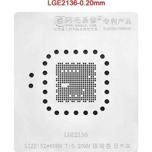 LGE2136 BGA Stencil For LCD TV IC Reballing Chip Pin Solder Tin Plant Net Square Hole Heating Template Reworking